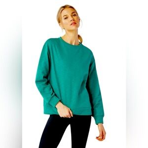 Teal turquoise JustFab Athletic active terry pullover sweatshirt size L